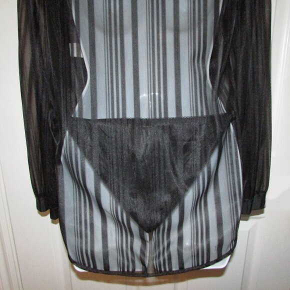 Black Sheer Nightshirt and Panty Set - Picture 7 of 11